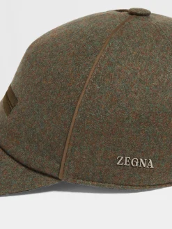 Small Gifts|Travel In Style>ZEGNA Army Green Multimélange Oasi Cashmere Baseball Cap ArmyGreenMultimélange