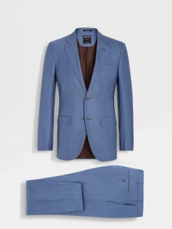 Suits>ZEGNA Avio Blue Centoventimila Wool Suit AvioBlue