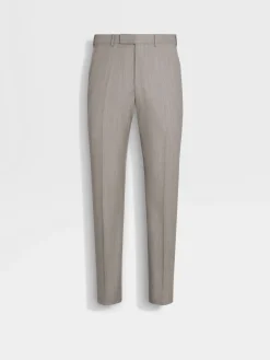 Pants>ZEGNA Centoventimila Wool Pants Beige