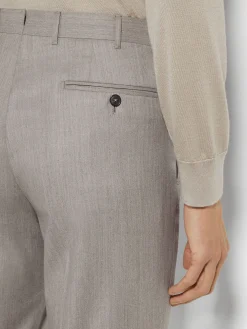 Pants>ZEGNA Centoventimila Wool Pants Beige