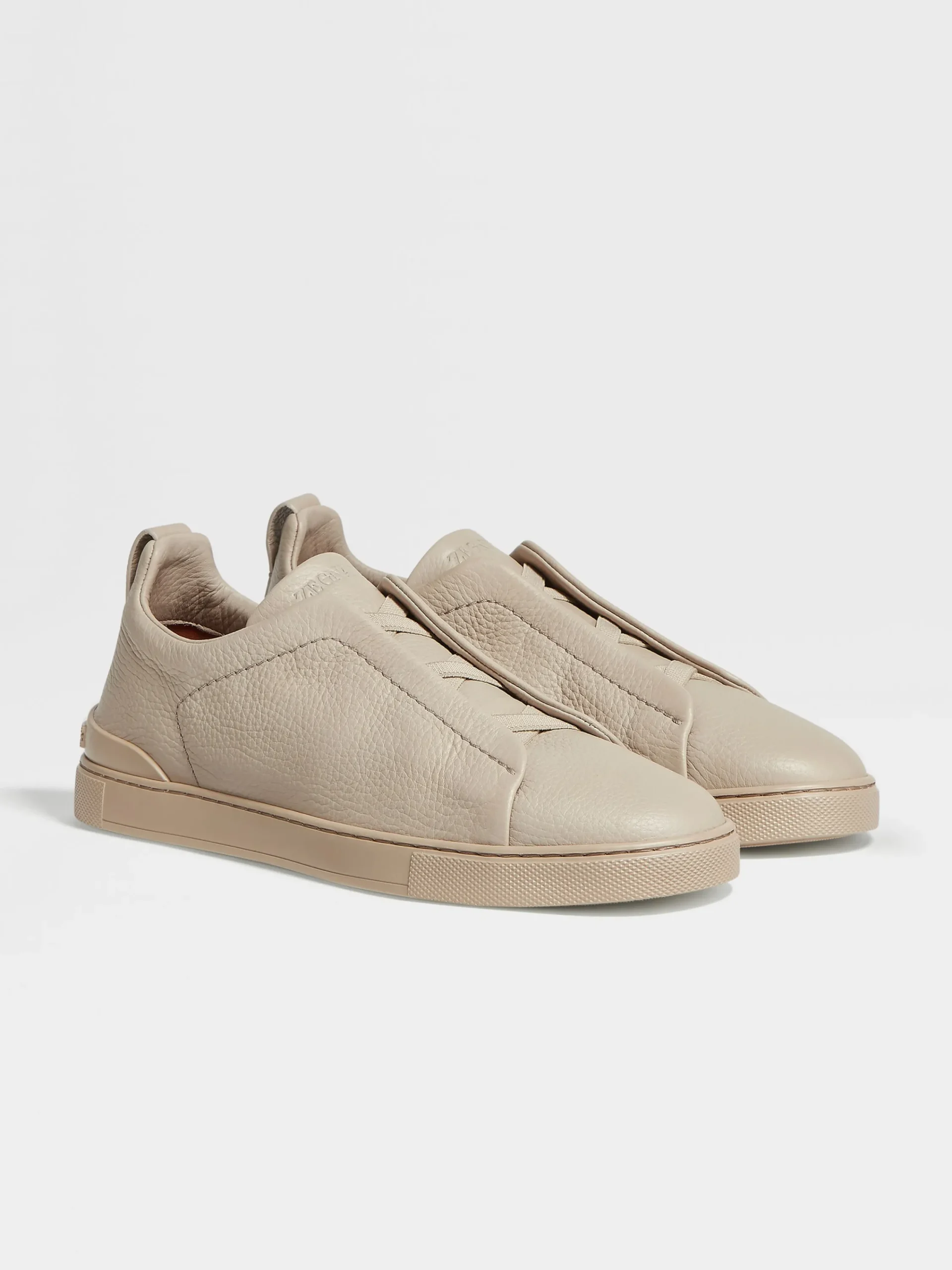 Travel In Style|Sneakers>ZEGNA Deerskin Triple Stitch™ Sneakers Beige
