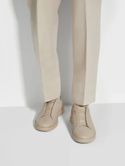 Travel In Style|Sneakers>ZEGNA Deerskin Triple Stitch™ Sneakers Beige