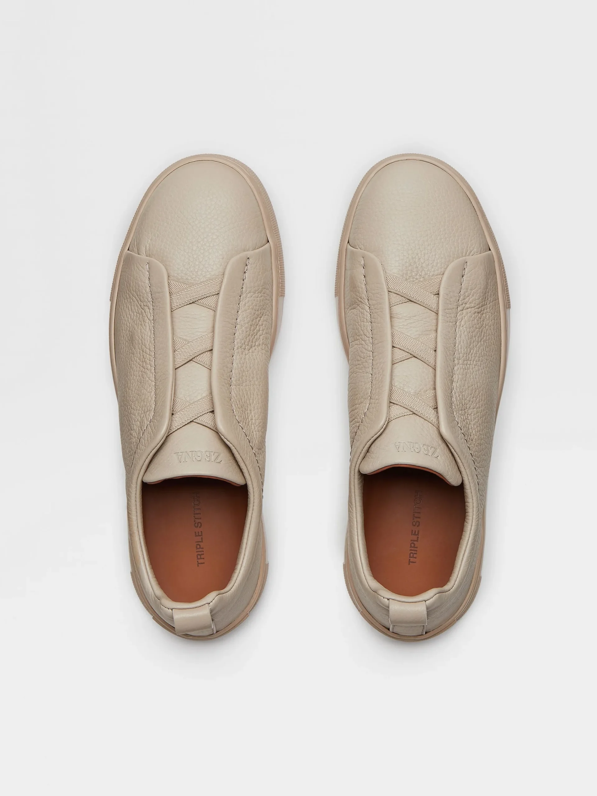 Travel In Style|Sneakers>ZEGNA Deerskin Triple Stitch™ Sneakers Beige