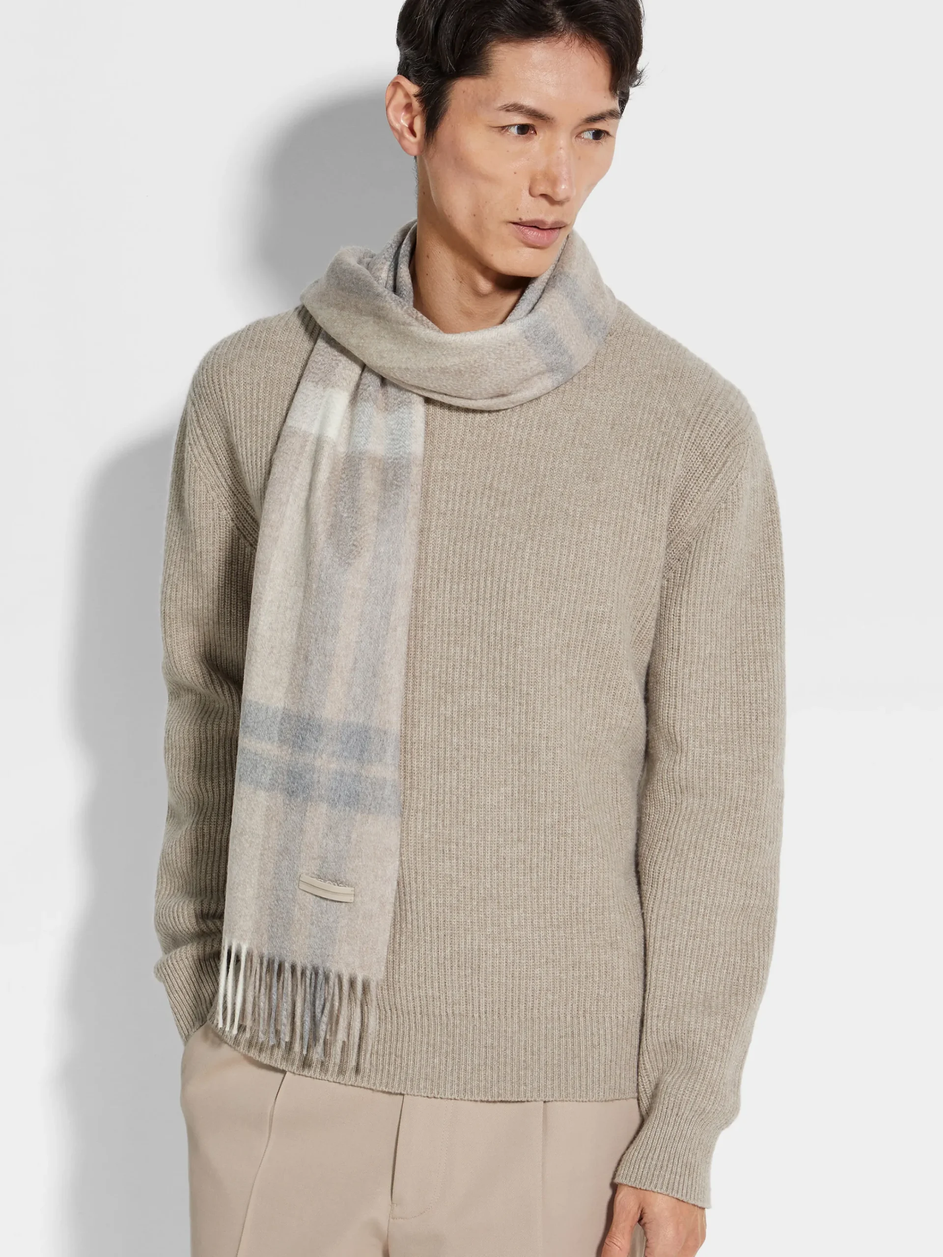 Small Gifts|Soft Accessories>ZEGNA Oasi Cashmere Scarf Beige