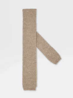 Ties And Bow Ties>ZEGNA Oasi Cashmere Tie Beige