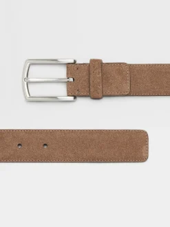 Belts>ZEGNA Suede Belt Beige