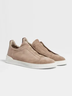 Sneakers>ZEGNA Suede Triple Stitch™ Sneakers Beige