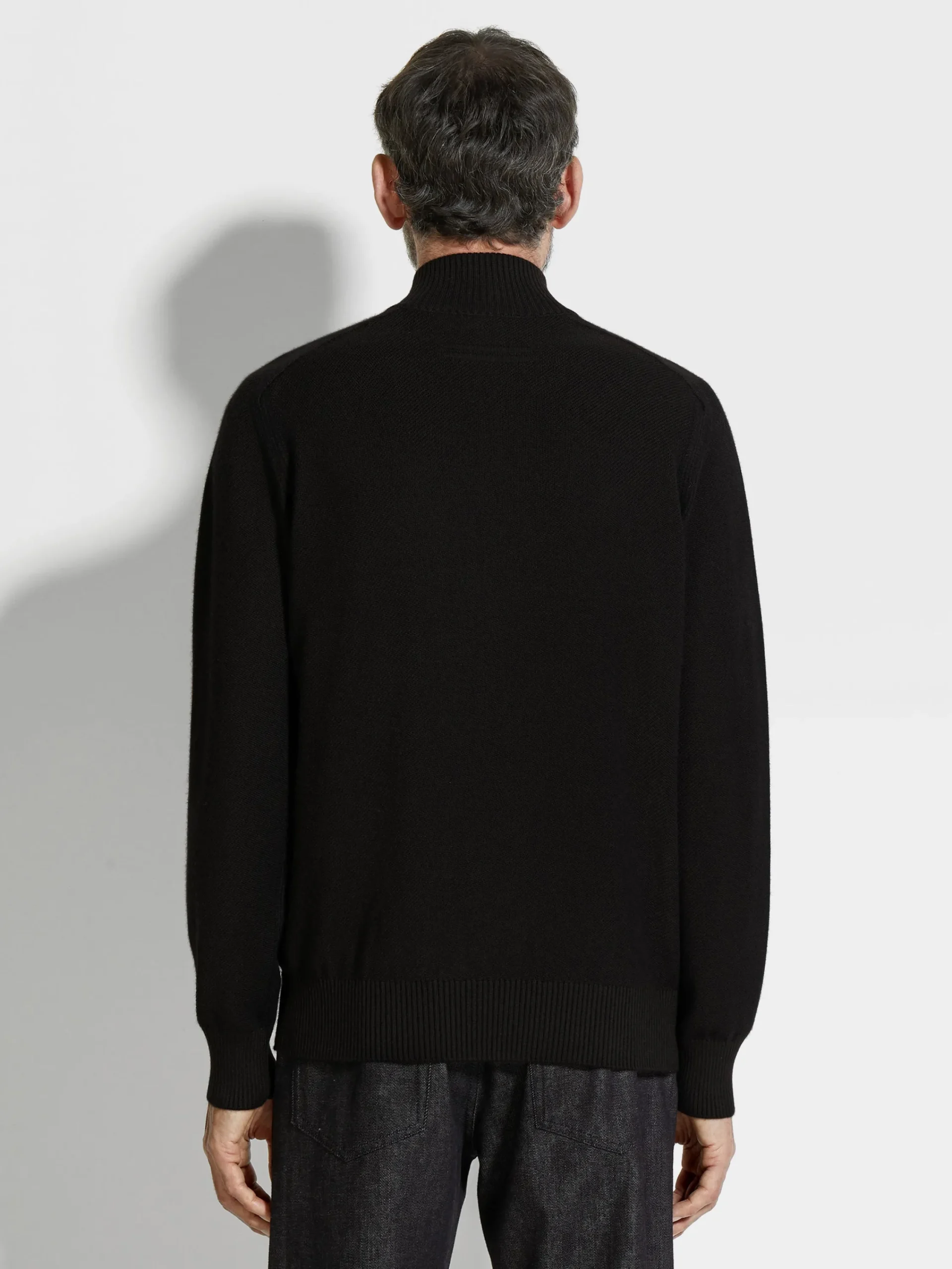Sweaters>ZEGNA Cashseta Full Zip Cardigan Black