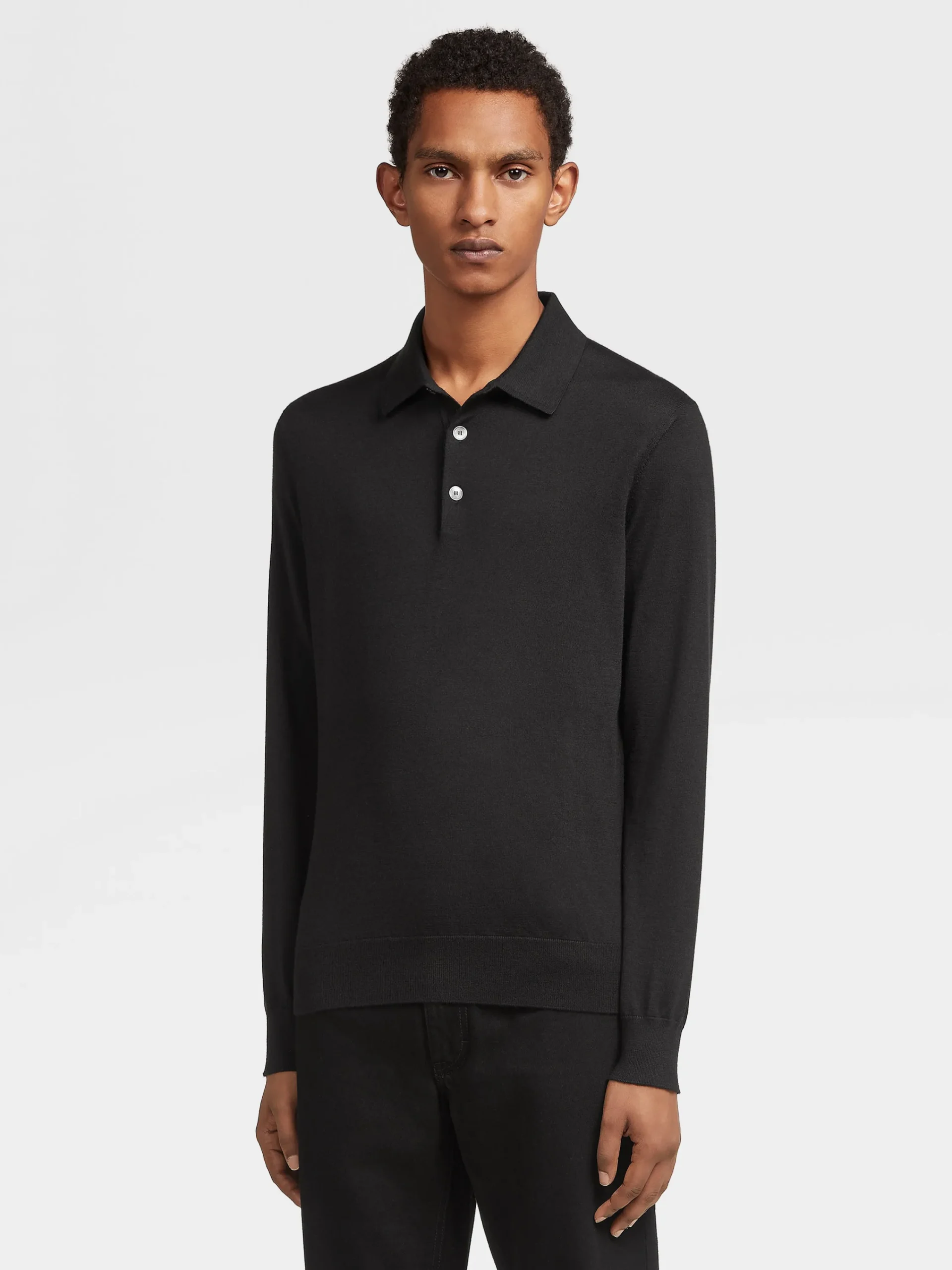 Polo Shirts|Sweaters>ZEGNA Cashseta Polo Shirt Black