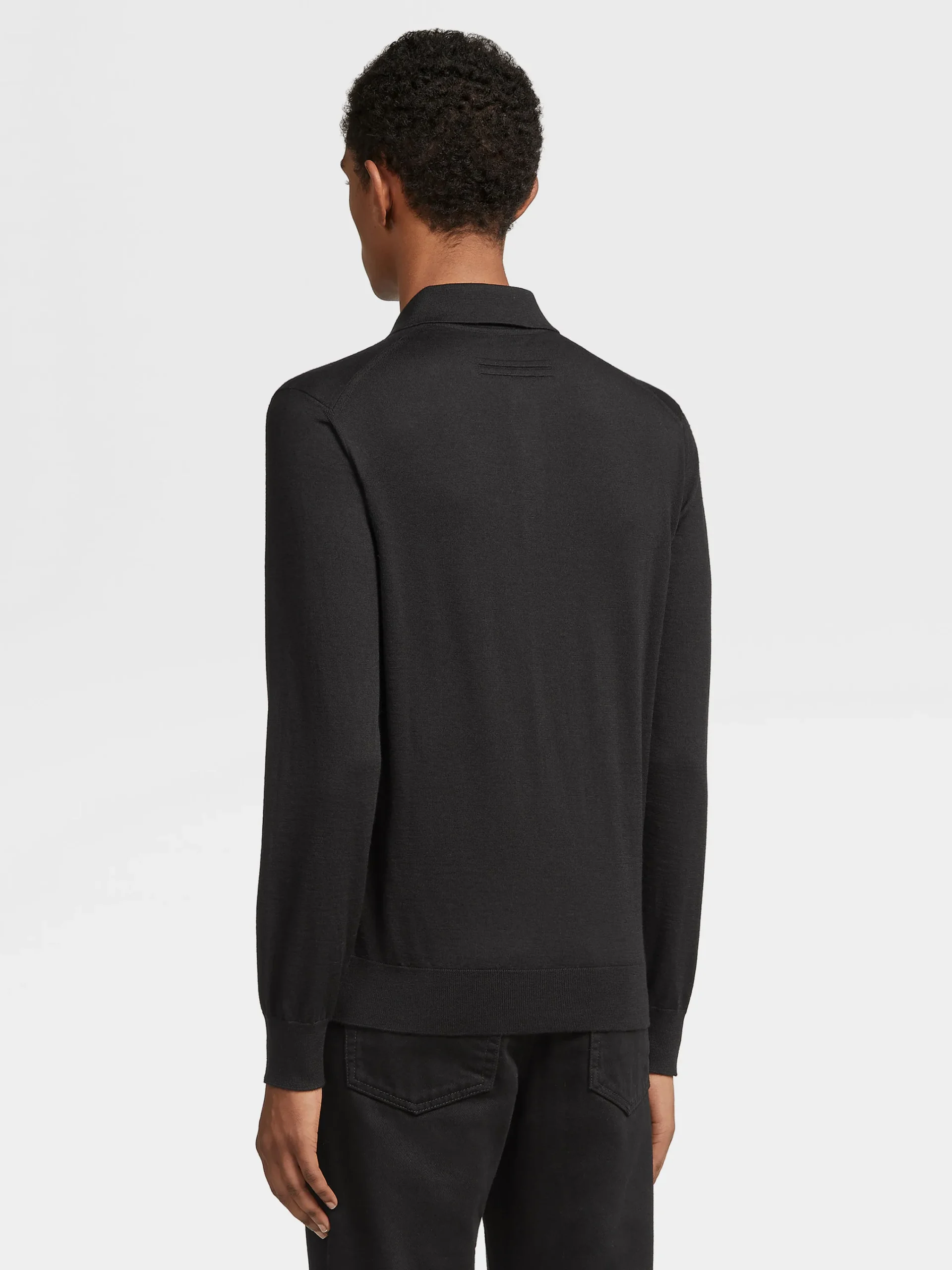 Polo Shirts|Sweaters>ZEGNA Cashseta Polo Shirt Black