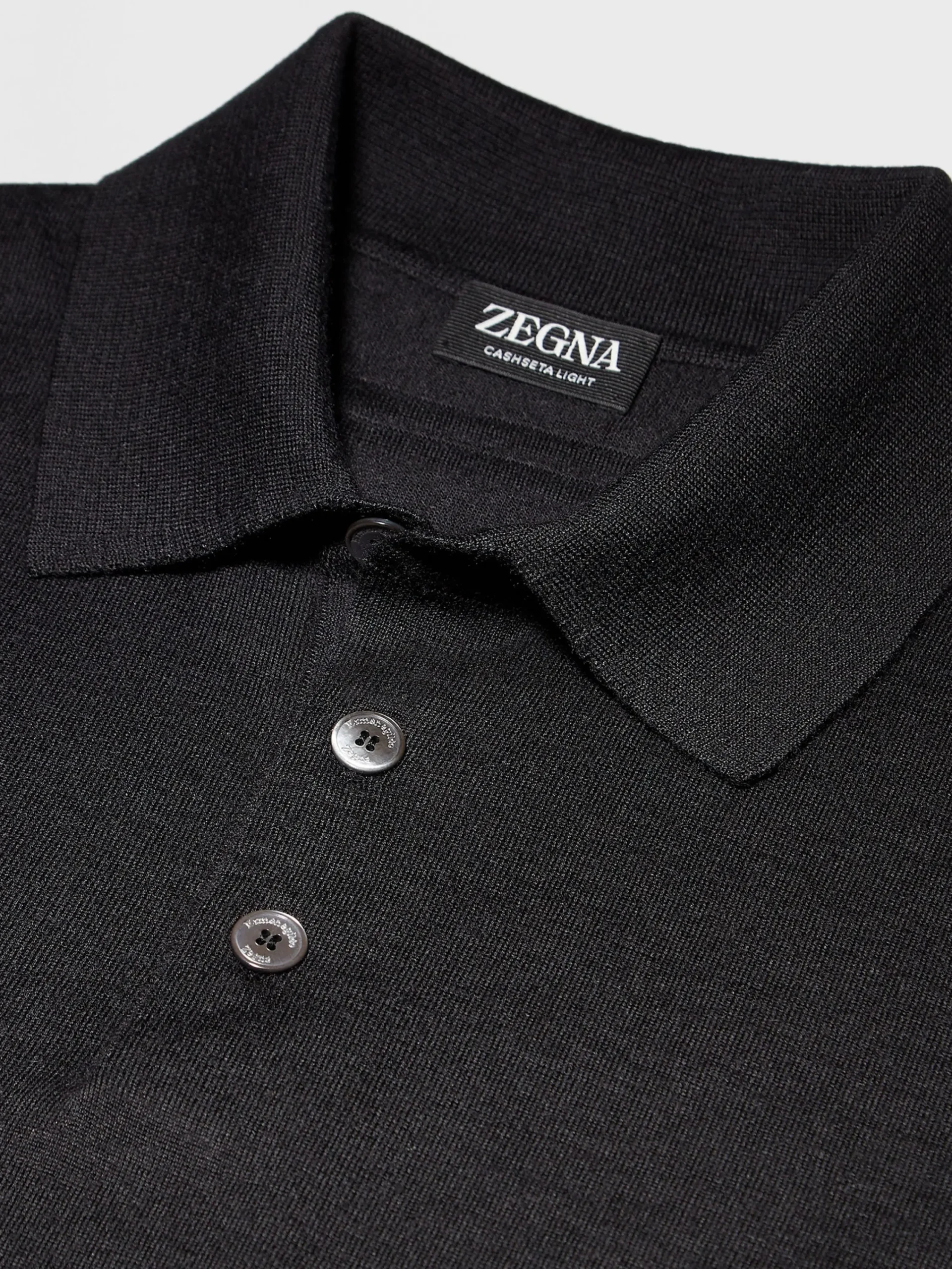 Polo Shirts|Sweaters>ZEGNA Cashseta Polo Shirt Black