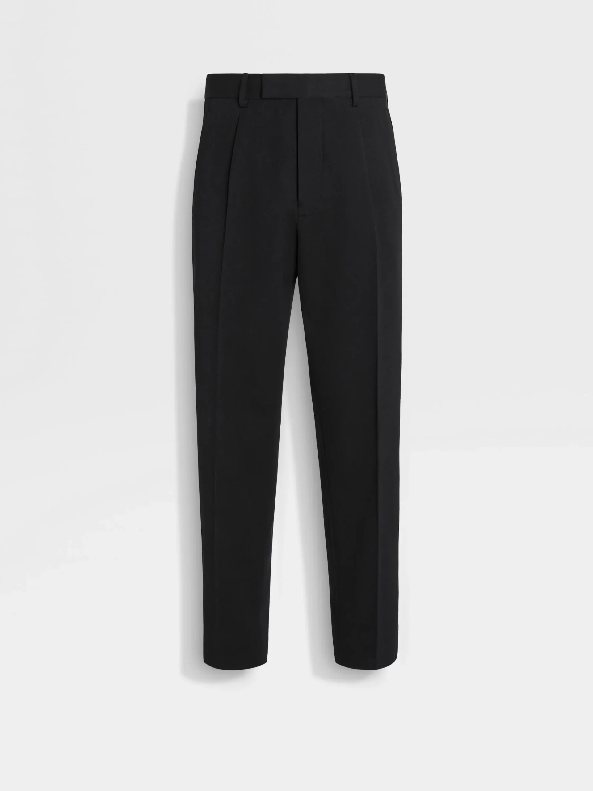 Pants>ZEGNA Cotton and Wool Pants Black