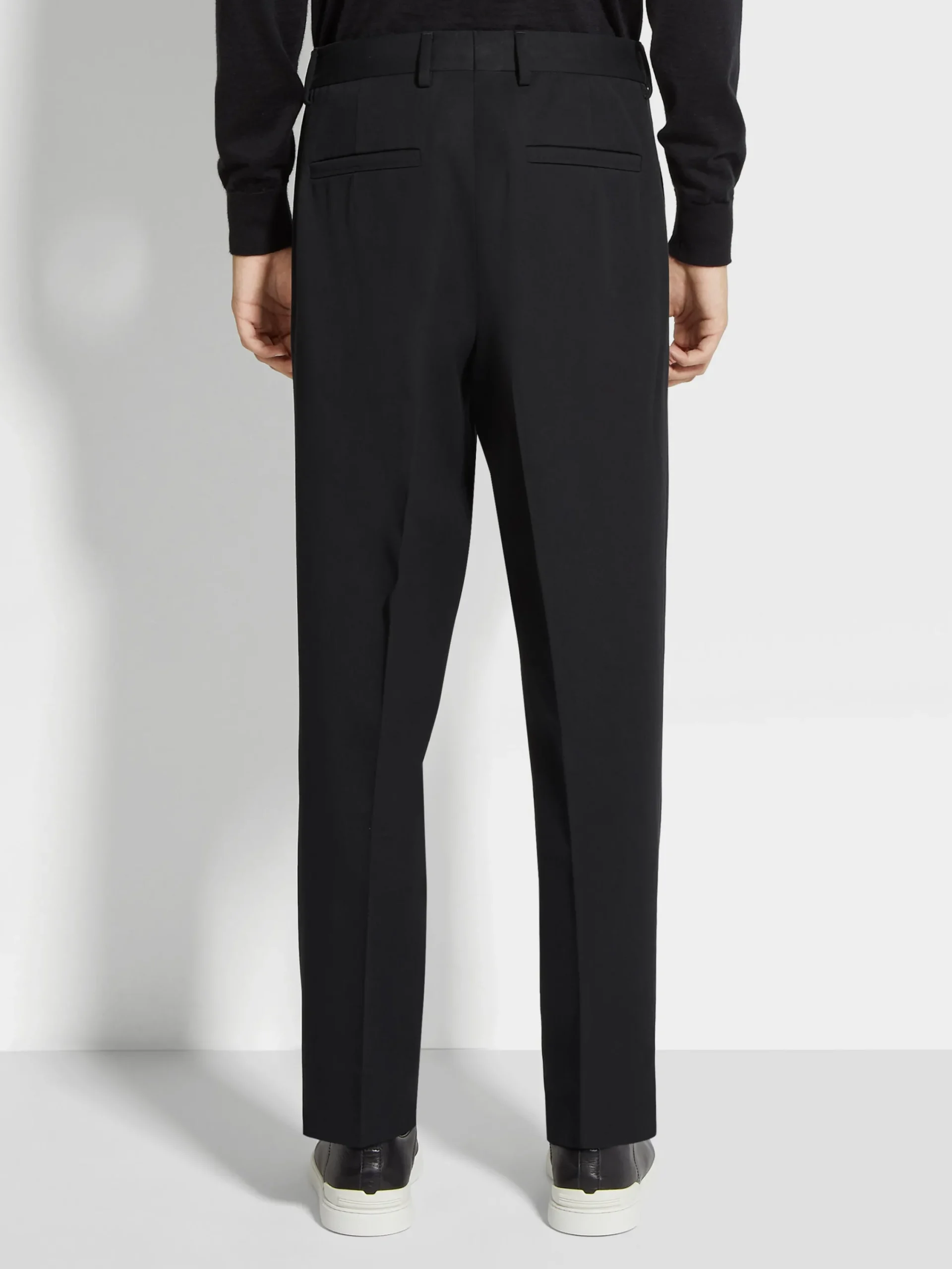 Pants>ZEGNA Cotton and Wool Pants Black
