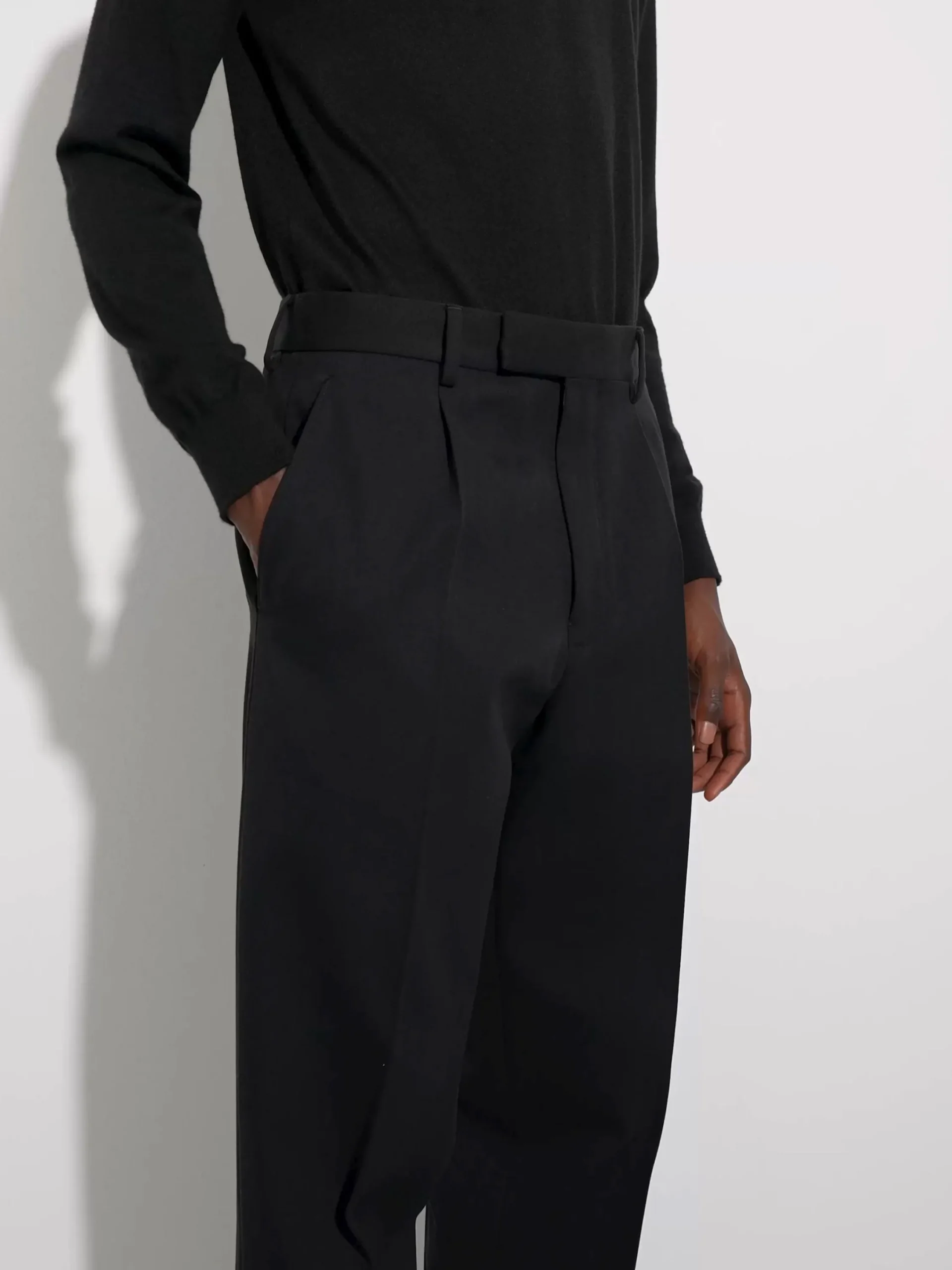 Pants>ZEGNA Cotton and Wool Pants Black