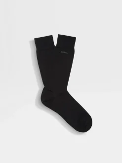 Underwear And Socks|Underwear And Socks>ZEGNA Cotton Blend Socks Black