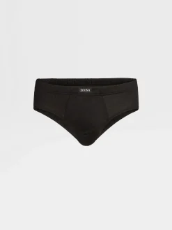 Underwear And Socks|Underwear And Socks>ZEGNA Cotton Briefs Black
