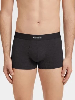 Underwear And Socks|Underwear And Socks>ZEGNA Cotton Trunks Black
