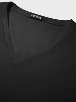 Underwear And Socks|Underwear And Socks>ZEGNA Cotton V-Neck T-Shirt Black