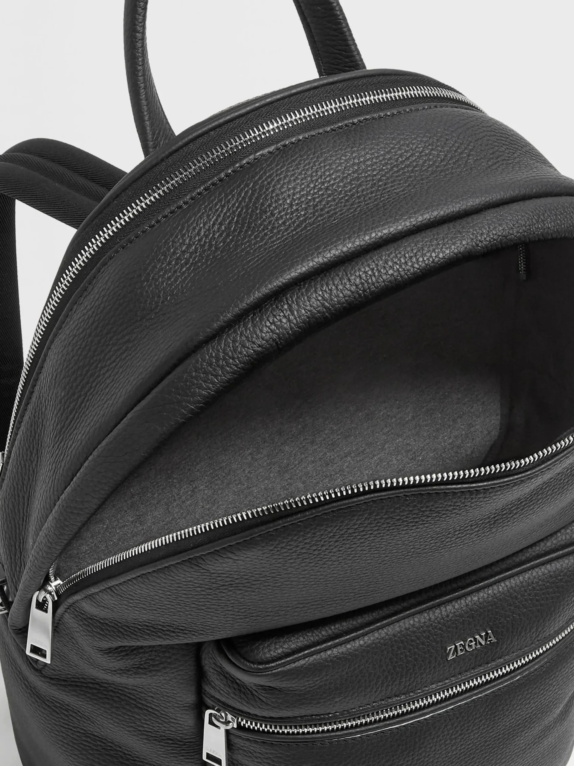 Travel In Style|Bags And Wallets>ZEGNA Deerskin Hoodie Backpack Black