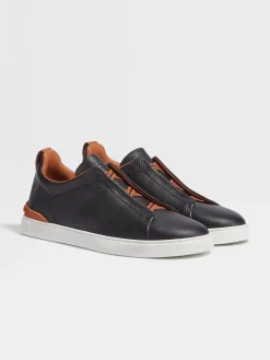 Sneakers>ZEGNA Deerskin Triple Stitch™ Sneakers Black