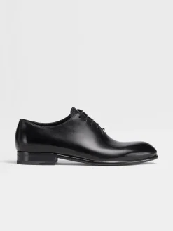 Lace Ups>ZEGNA Hand-Buffed Leather Vienna Evening Wholecut Oxford Black