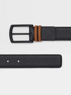 Belts>ZEGNA Leather Belt Black