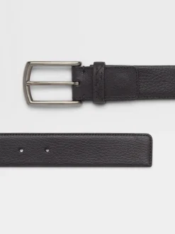 Belts>ZEGNA Leather Belt Black