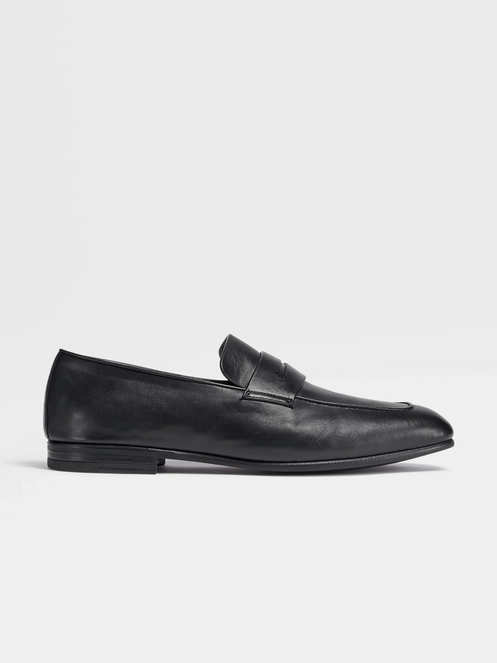 Loafers>ZEGNA Leather L'Asola Loafers Black