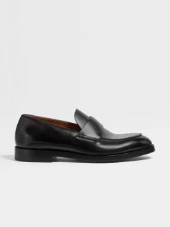 Loafers>ZEGNA Leather Torino Loafers Black