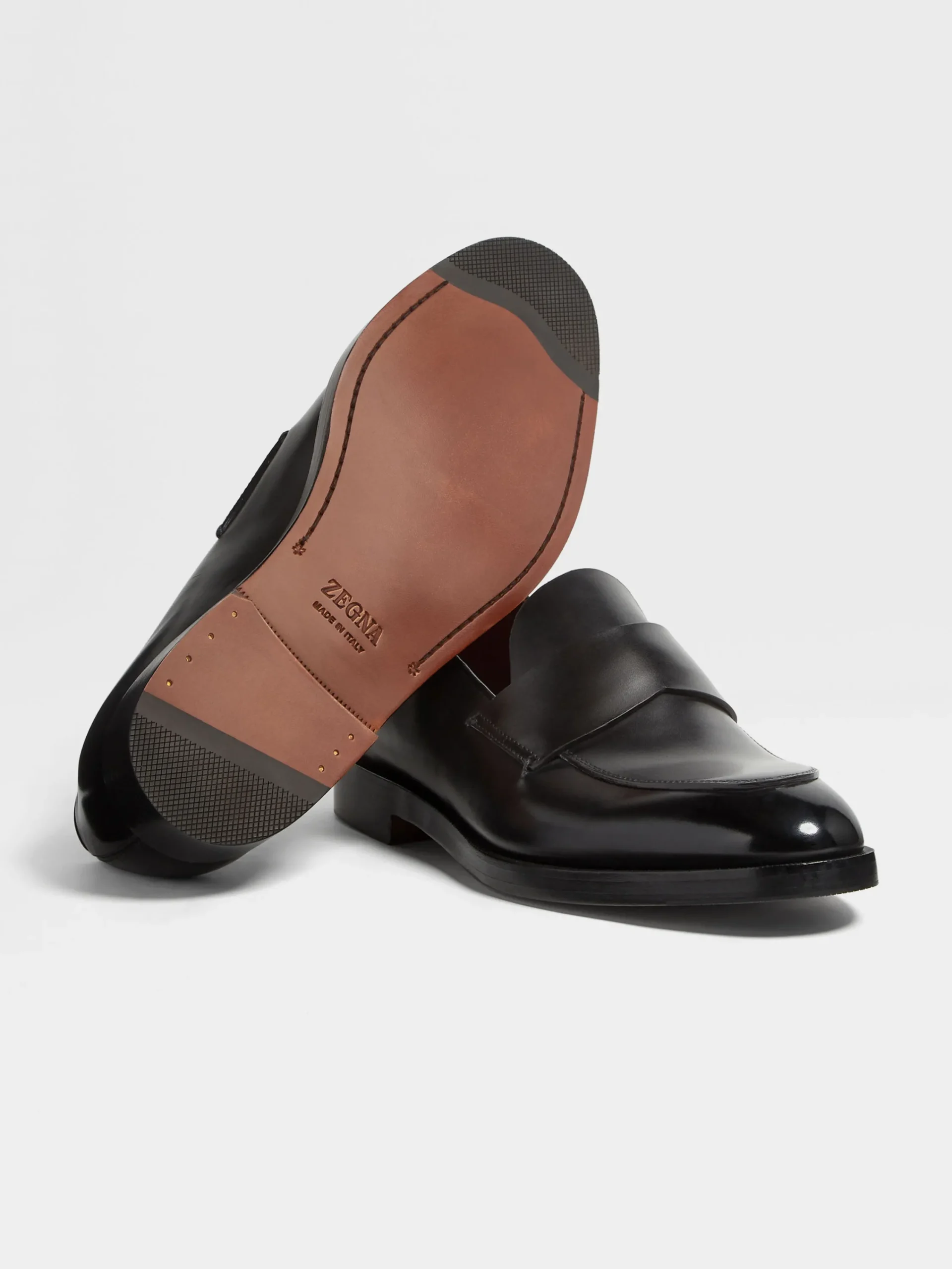 Loafers>ZEGNA Leather Torino Loafers Black