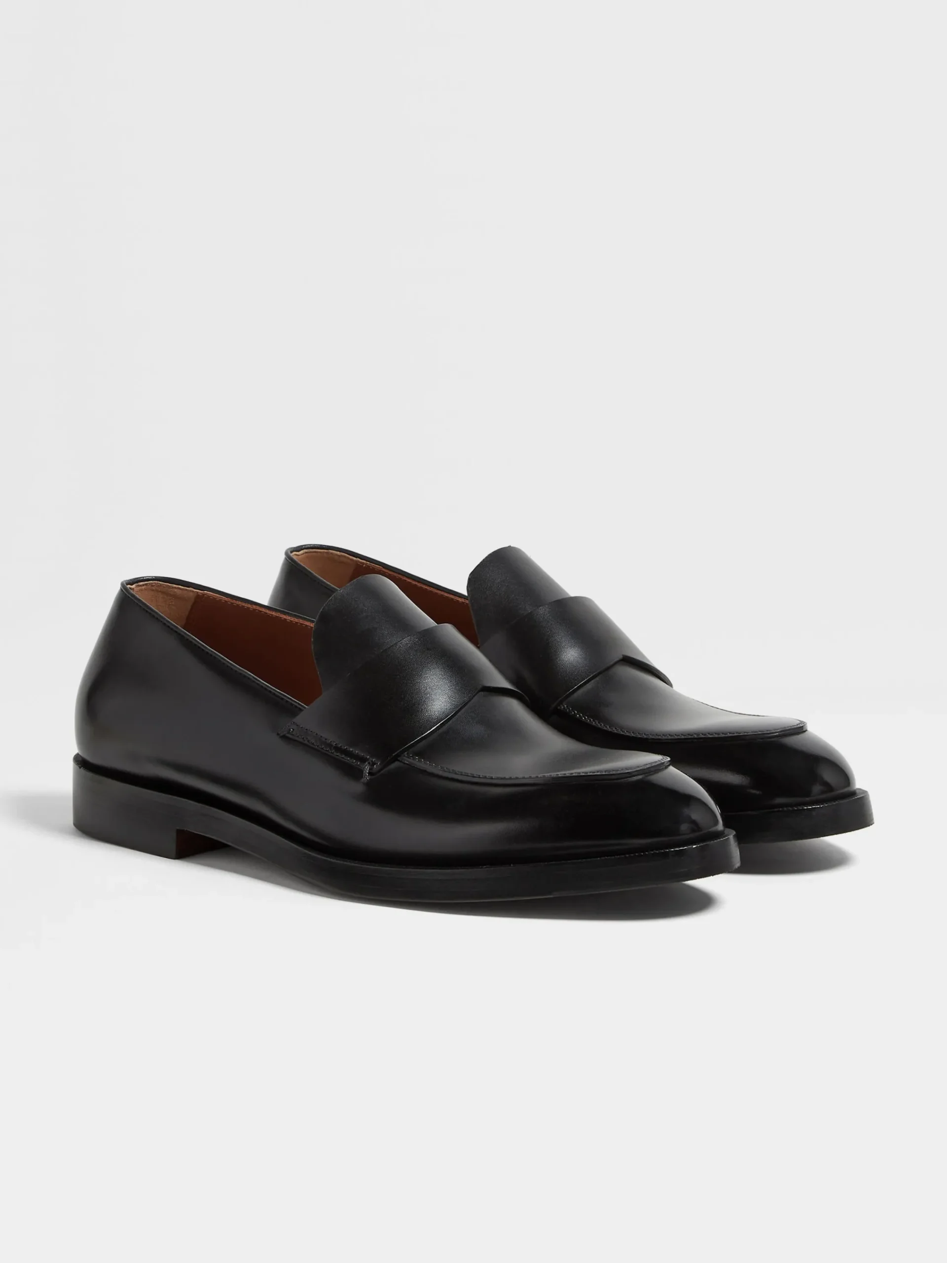 Loafers>ZEGNA Leather Torino Loafers Black