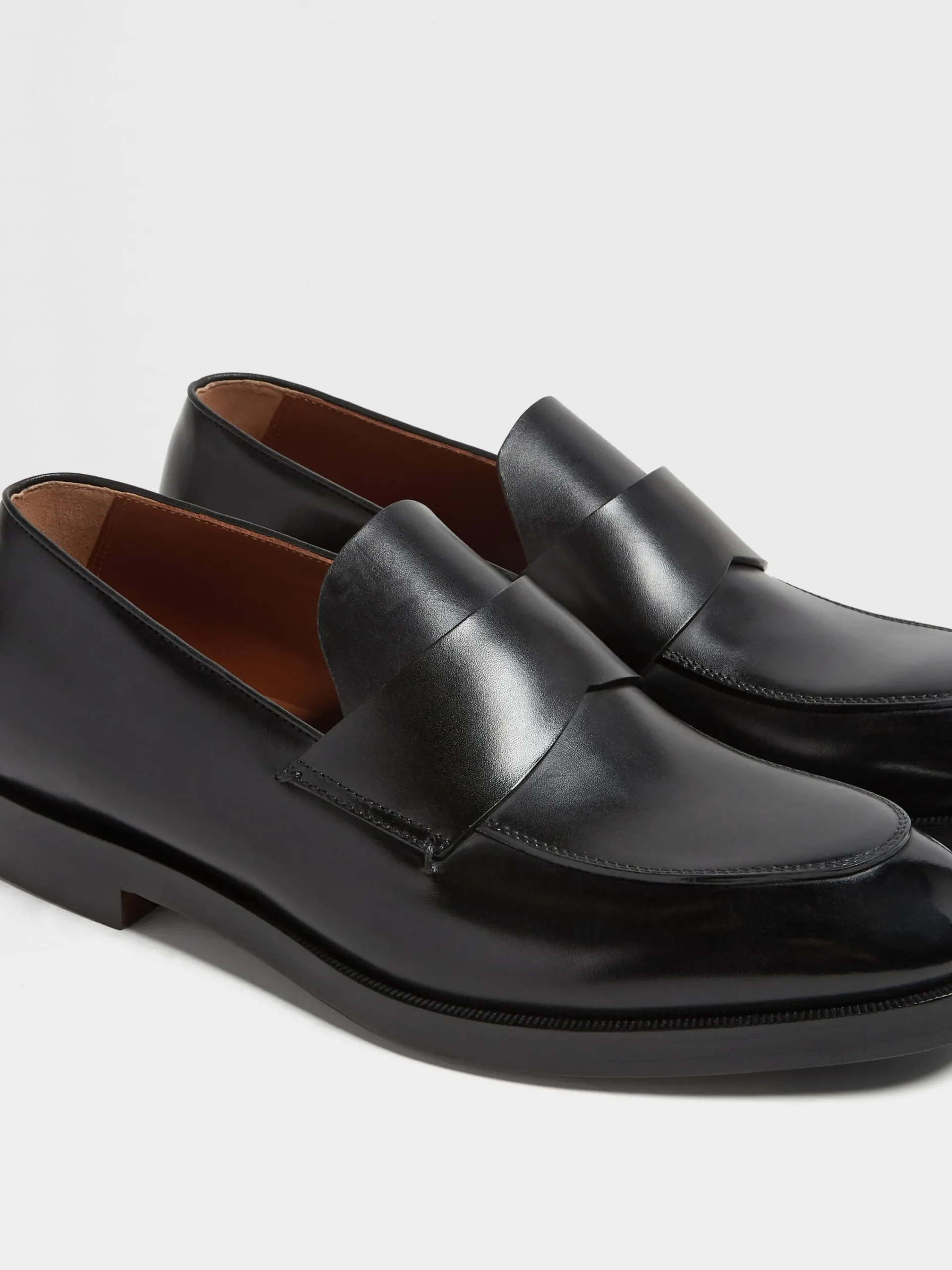 Loafers>ZEGNA Leather Torino Loafers Black