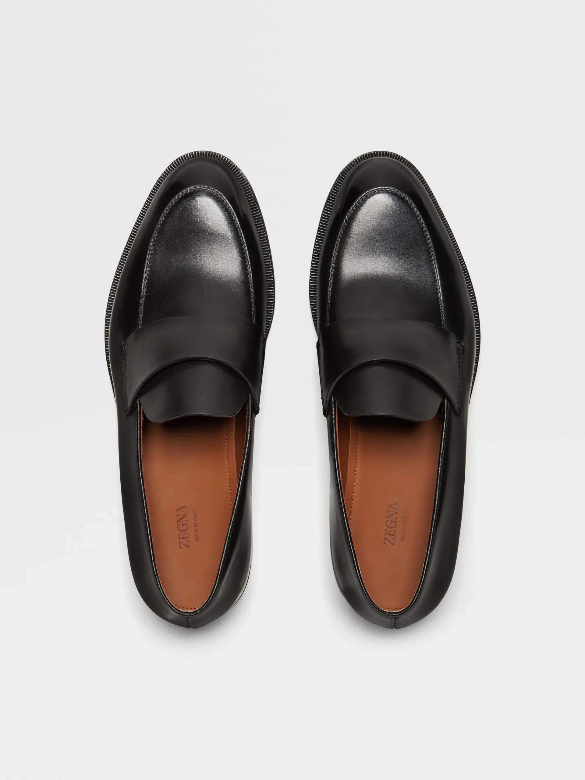 Loafers>ZEGNA Leather Torino Loafers Black