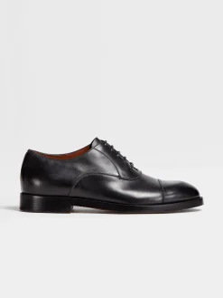 Lace Ups>ZEGNA Leather Torino Oxford Shoes Black