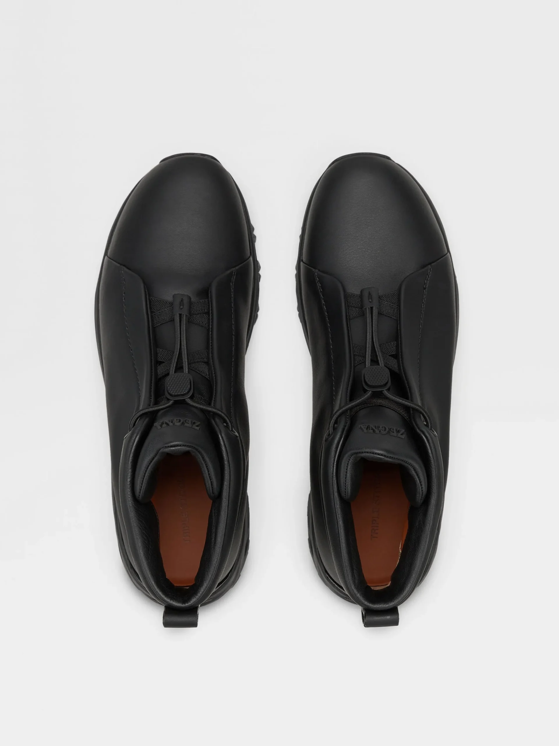 Travel In Style|Boots>ZEGNA Leather Triple Stitch™ Vetta Sneakers Black