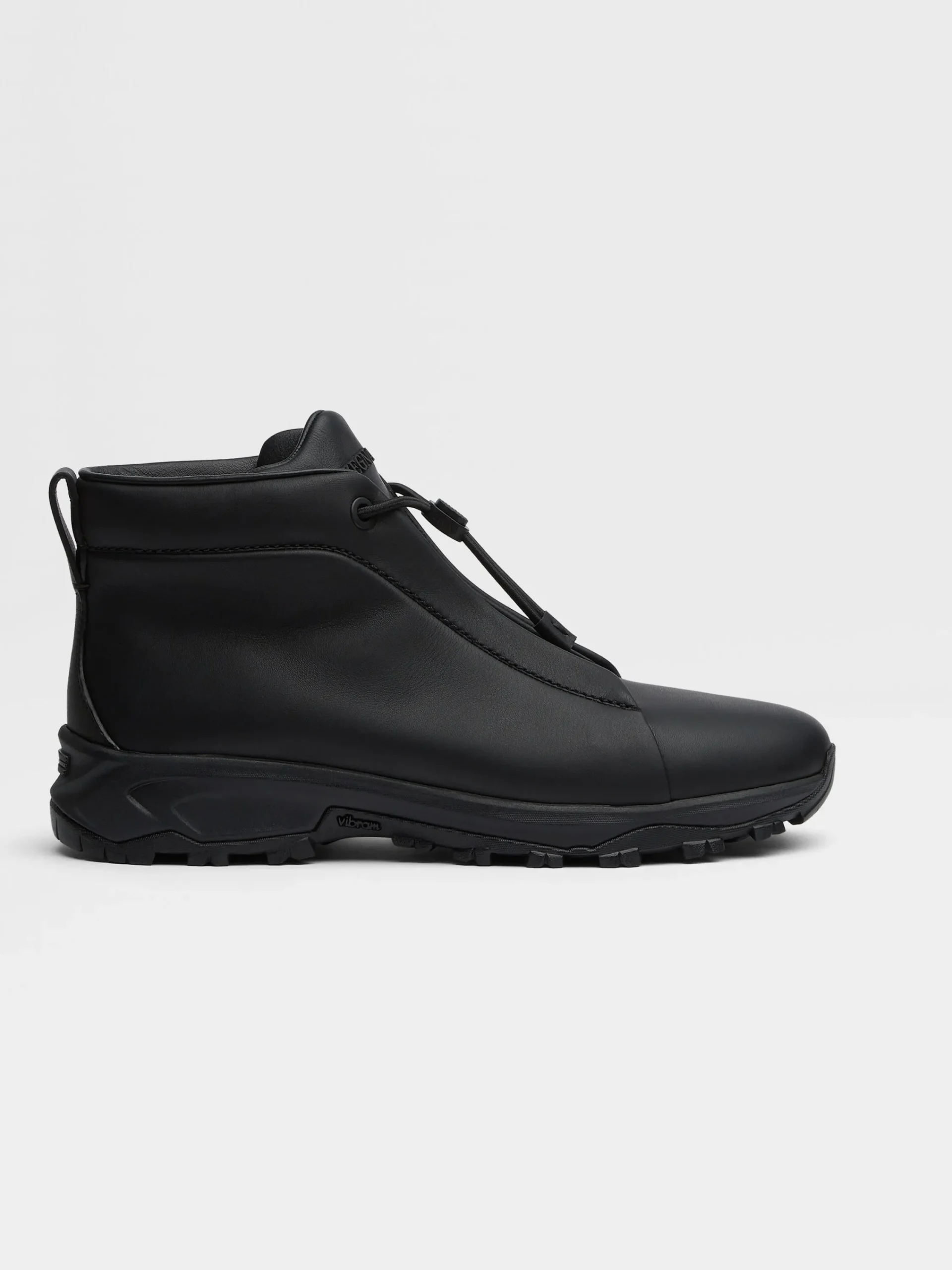 Travel In Style|Boots>ZEGNA Leather Triple Stitch™ Vetta Sneakers Black