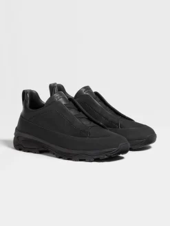 Travel In Style|Sneakers>ZEGNA Leather Triple Stitch™ Monte Sneakers Black