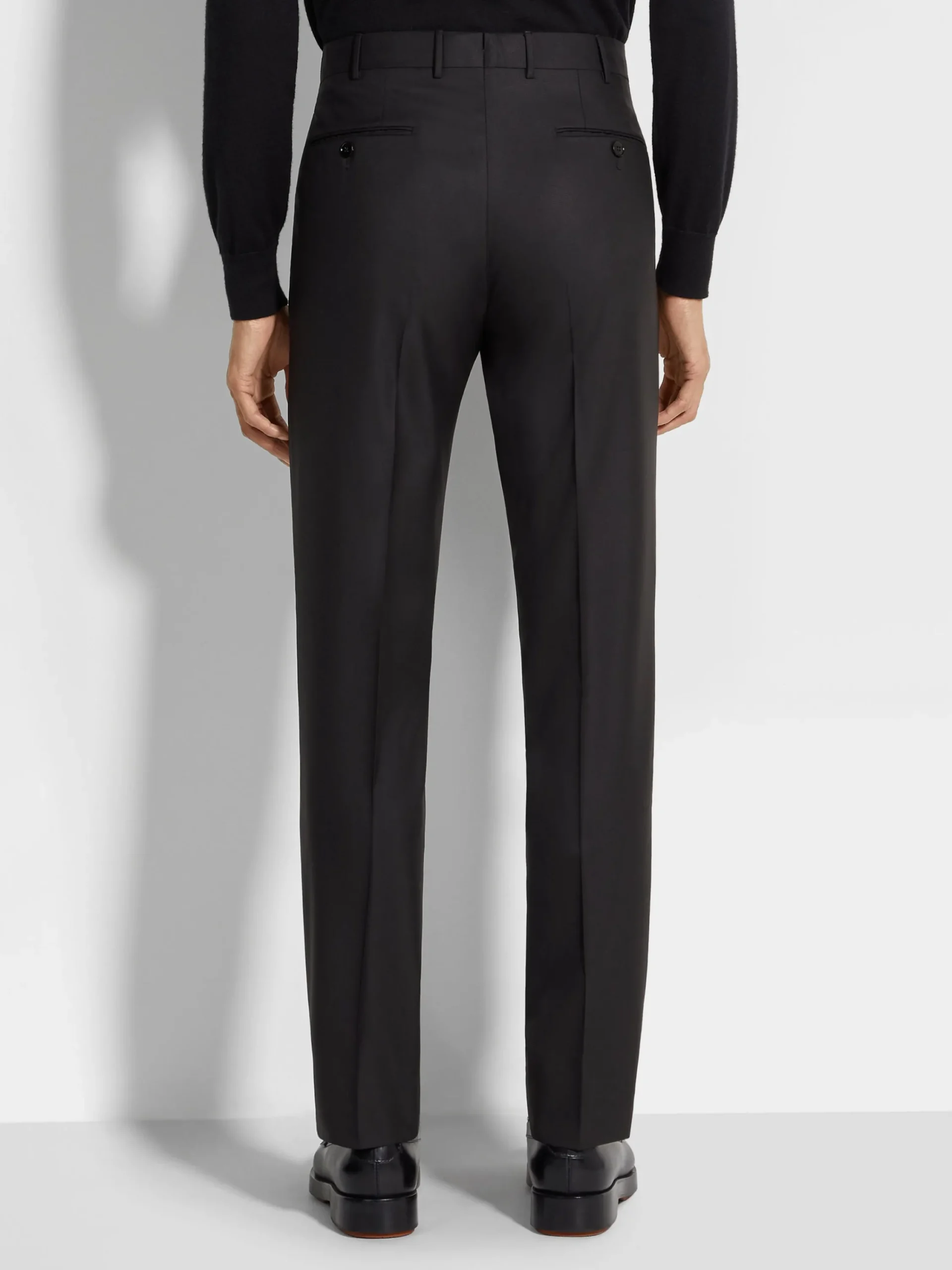 Pants>ZEGNA 15milmil15 Wool Pants Black