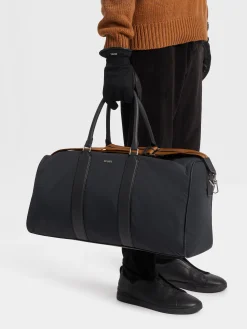 Bags And Wallets>ZEGNA Nylon Holdall 55 Black