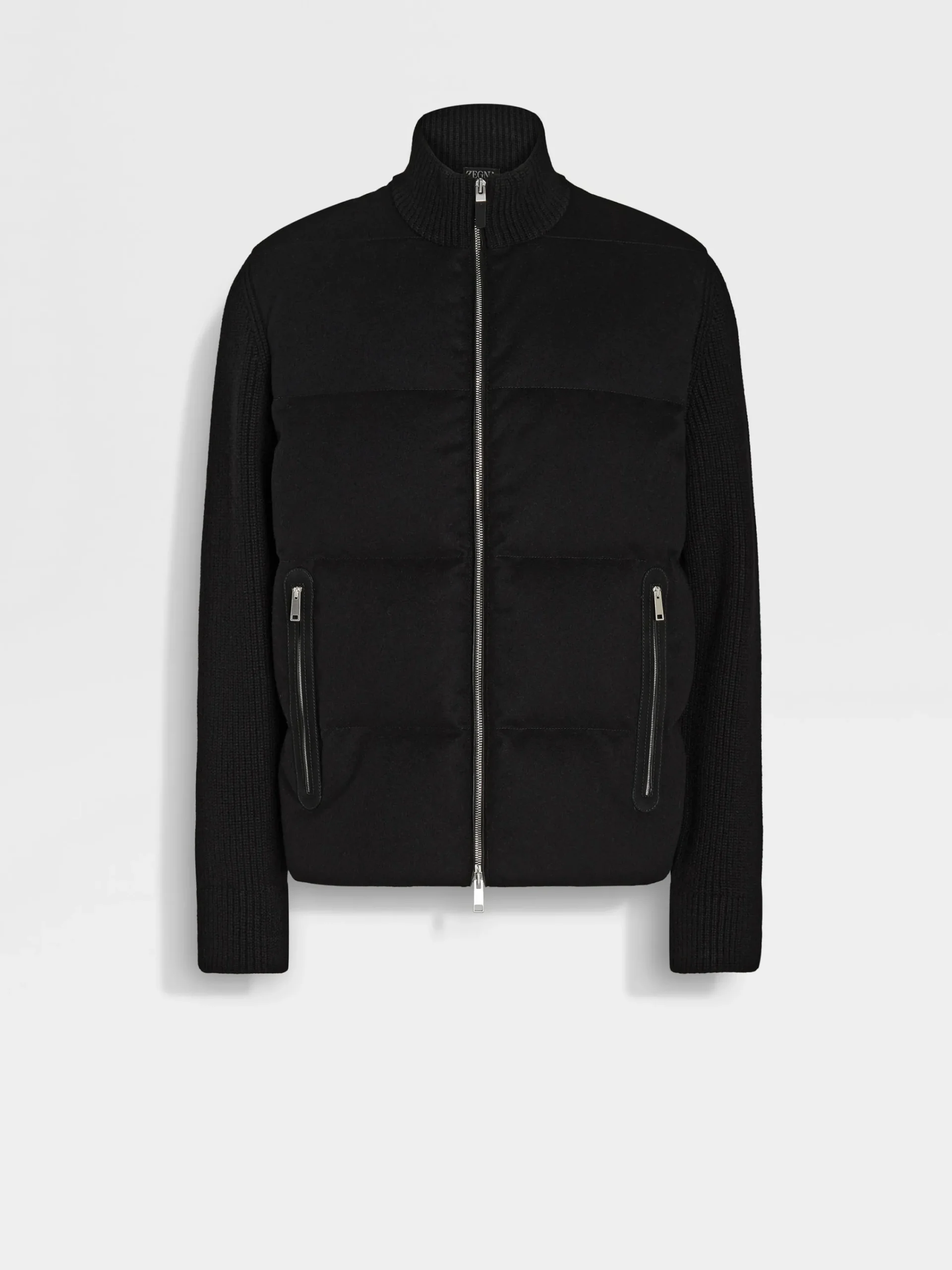 Down Jackets|Jackets And Coats>ZEGNA Oasi Cashmere Full Zip Blouson Black