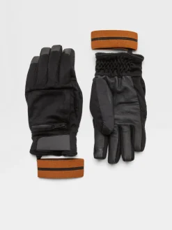 Gloves, Scarves And Hats>ZEGNA Oasi Cashmere Ski Gloves Black