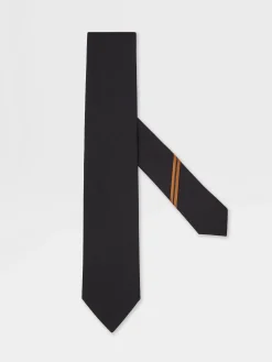 Ties And Bow Ties>ZEGNA Oasi Cashmere Tie Black