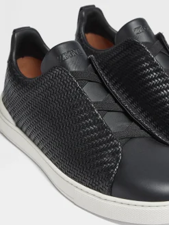 Sneakers>ZEGNA PELLETESSUTA™ Leather Triple Stitch™ Sneakers Black