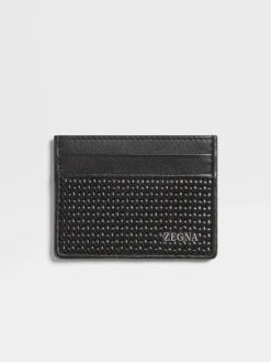 Bags And Wallets>ZEGNA PELLETESSUTA™ Leather Card Case Black