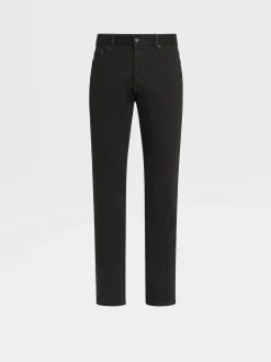 Jeans>ZEGNA Rinse-washed Cotton Roccia Jeans Black