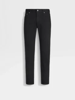 Jeans>ZEGNA Rinse-washed Stretch Cotton Roccia Jeans Black