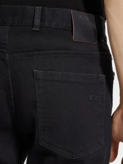 Jeans>ZEGNA Rinse-washed Stretch Cotton Roccia Jeans Black