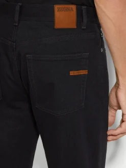 Jeans>ZEGNA Rinse-washed Stretch Cotton Roccia Jeans Black