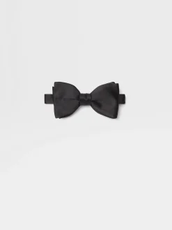 Ties And Bow Ties>ZEGNA Silk Bowtie Black