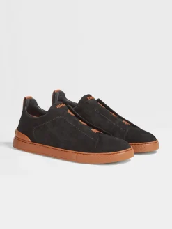 Sneakers>ZEGNA Suede Triple Stitch™ Sneakers Black